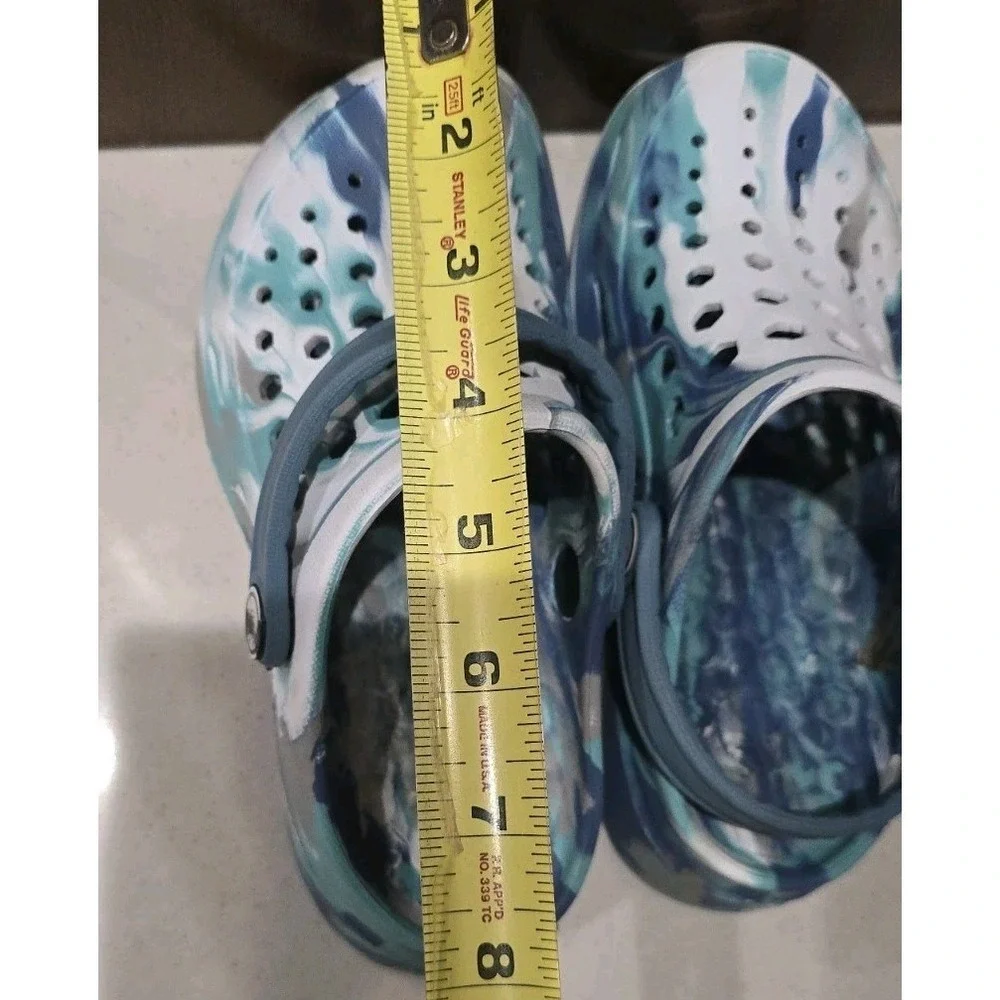 Joybees Kids Active Clog Marbled Rapids Blue EVA Foam Water Shoe Slip Ons 12/13